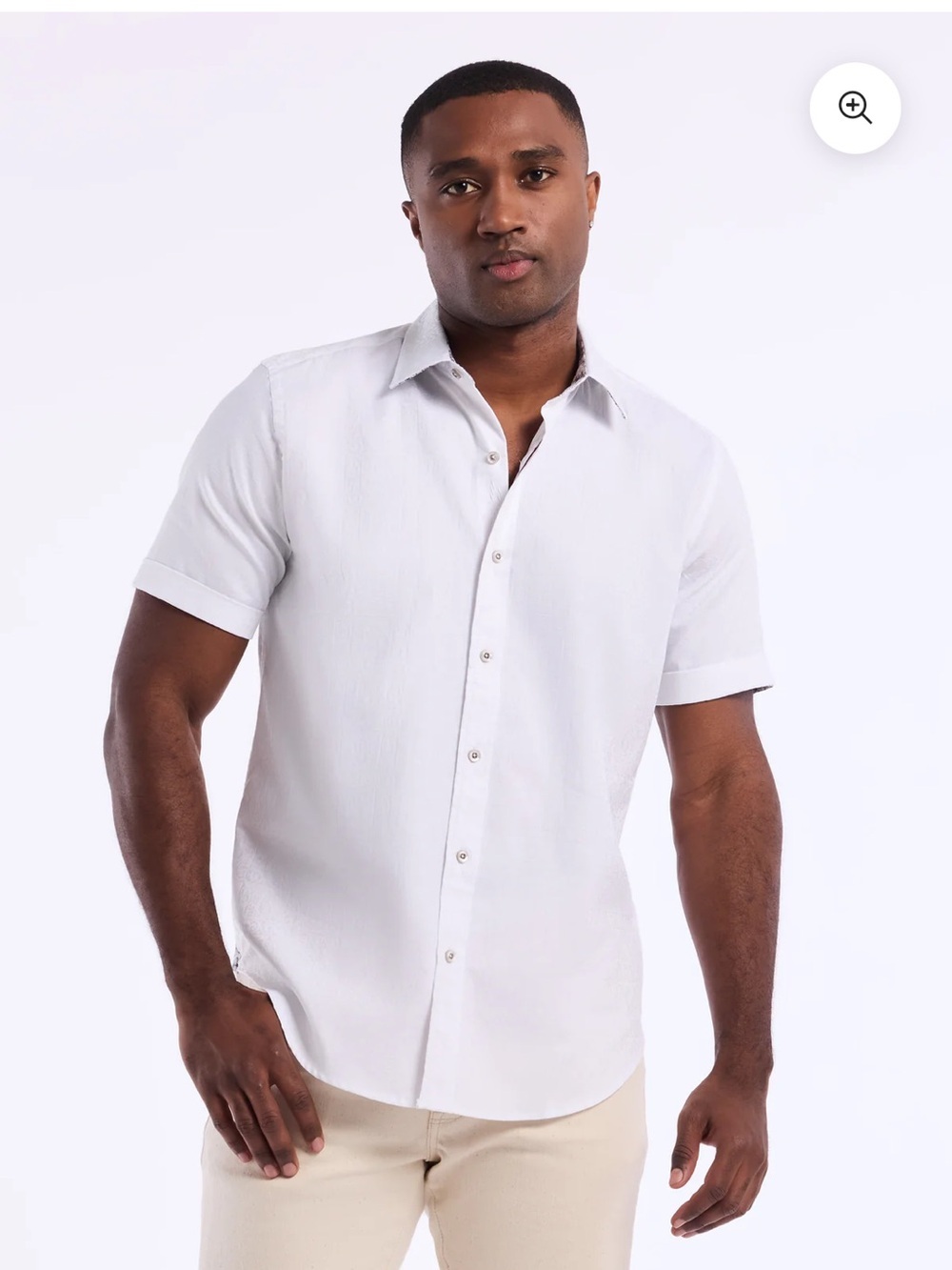 Classic White Short-Sleeve Button-Down Shirt